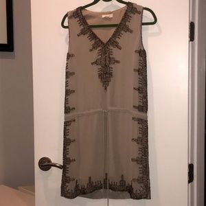 Taupe Cocktail Mini Dress